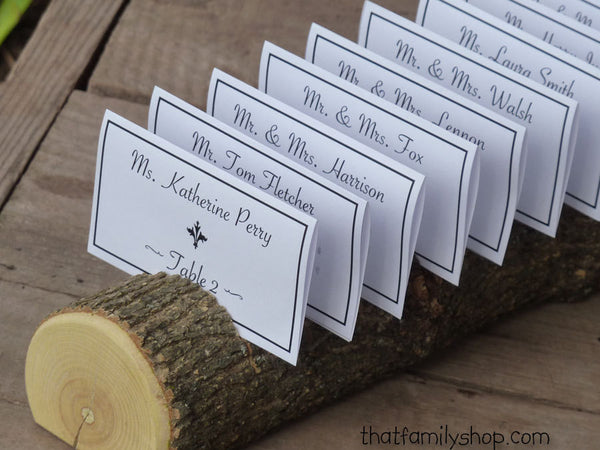 Log Placecard Card Holder Table Setting Rustic Wedding Display-thatfamilyshop.com