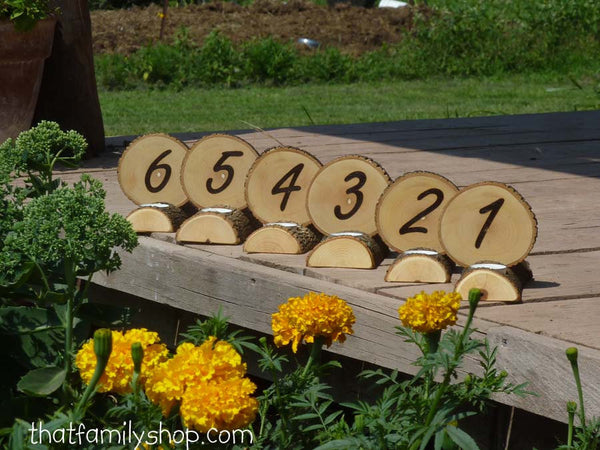 Double-Sided Tea Light Rustic Wedding Candles/ Table Number Centerpiece Decor Combo-thatfamilyshop.com
