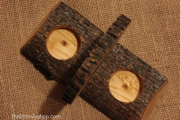 Double-Sided Tea Light Rustic Wedding Candles/ Table Number Centerpiece Decor Combo-thatfamilyshop.com