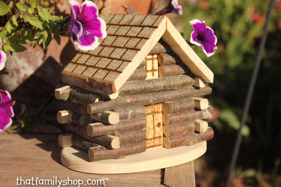 Miniature Cabin Cake Topper Rustic Wedding Display-thatfamilyshop.com
