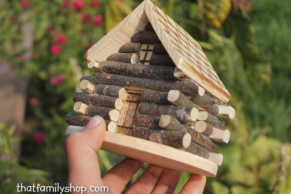 Miniature Cabin Cake Topper Rustic Wedding Display-thatfamilyshop.com