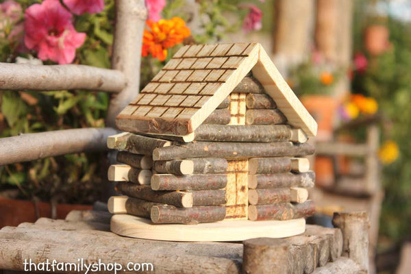 Miniature Cabin Cake Topper Rustic Wedding Display-thatfamilyshop.com