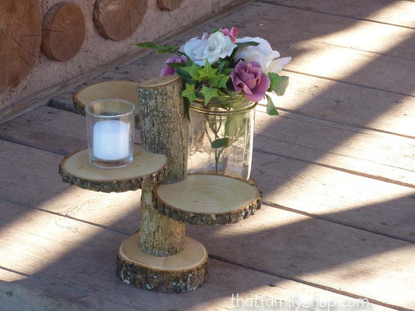 Rustic 4-Tiered Stand Candles Flowers Wedding Table Center Piece Home Decor-thatfamilyshop.com