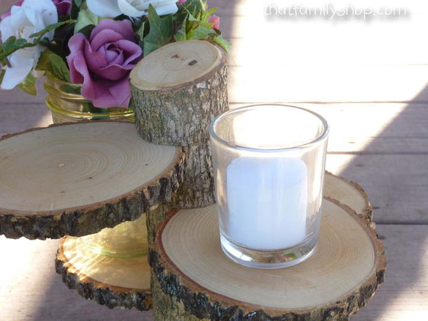 Rustic 4-Tiered Stand Candles Flowers Wedding Table Center Piece Home Decor-thatfamilyshop.com