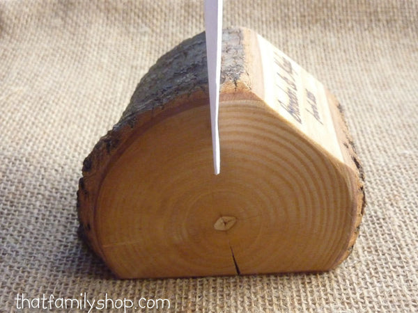 Photo Holder Rustic Wedding Favor Custom Names /Initals /Date /Lettering Memory Picture Stand-thatfamilyshop.com