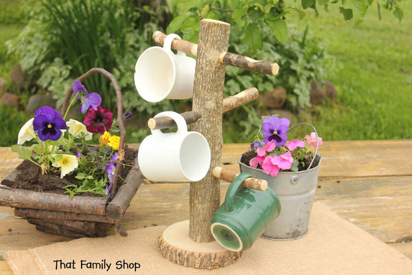 Kitchen Display Coffee Cup Tree Mug Holder Rustic Teacup-thatfamilyshop.com