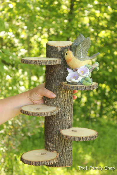 Tiered Display Stand, Log Trophy Shelf Trinket Rustic Home Wall Decor-thatfamilyshop.com