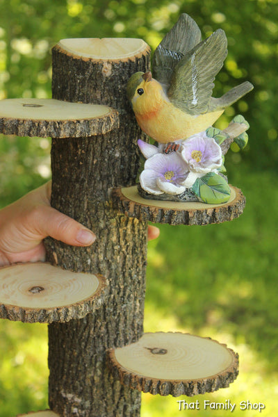 Tiered Display Stand, Log Trophy Shelf Trinket Rustic Home Wall Decor-thatfamilyshop.com