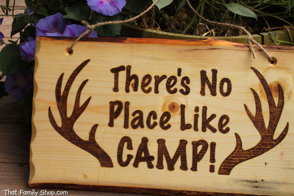 Rustic Wood Camp Sign, Welcome Plaque, Deer, Hunting, Cabin Decor-thatfamilyshop.com