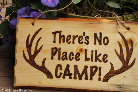 Rustic Wood Camp Sign, Welcome Plaque, Deer, Hunting, Cabin Decor-thatfamilyshop.com