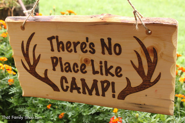 Rustic Wood Camp Sign, Welcome Plaque, Deer, Hunting, Cabin Decor-thatfamilyshop.com