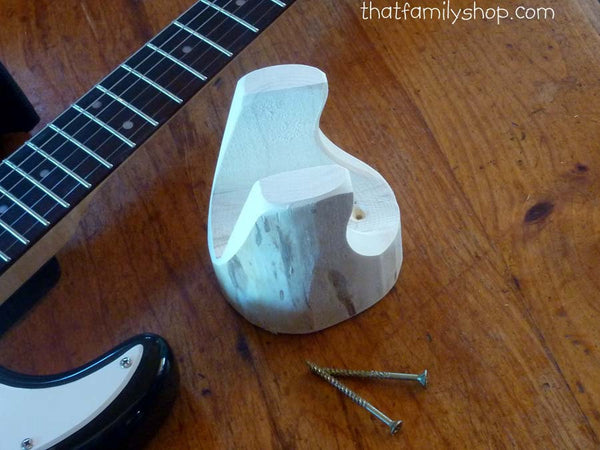 Wall-Mounted Log Guitar Hanger, Rustic Accessory for Musician, Banjo, Mandolin Player-thatfamilyshop.com