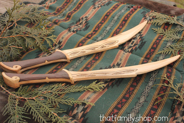Tauriel's Blades Wood Replica Dagger Knives Sword LOTR Hobbit-thatfamilyshop.com