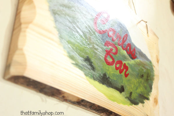 Custom Painted Scene Sign on a Rustic Wood Slab Wall Hanging Decor-thatfamilyshop.com