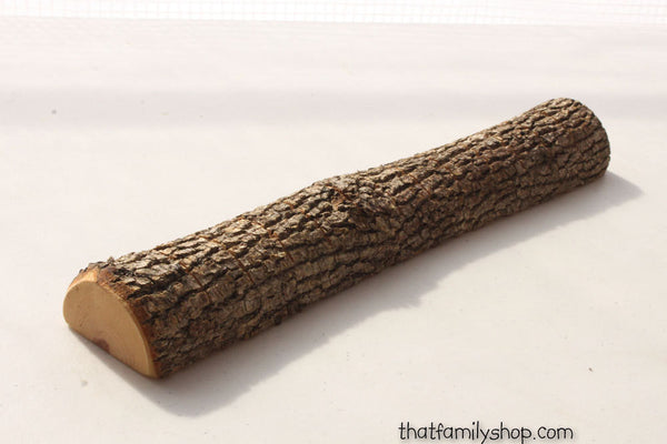 Half-Round Log Card Holder with Rough Bark Table Setting Rustic Wedding Display-thatfamilyshop.com