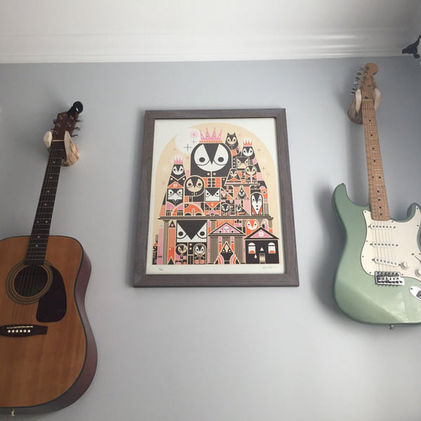 Wall-Mounted Log Guitar Hanger, Rustic Accessory for Musician, Banjo, Mandolin Player-thatfamilyshop.com