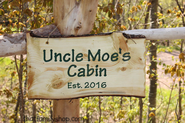 Engraved Rustic Sign, Custom Wood Wall-Hanging with Names, Personalized Cabin Decor, Anniversary-thatfamilyshop.com