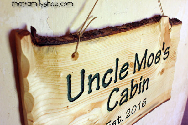 Engraved Rustic Sign, Custom Wood Wall-Hanging with Names, Personalized Cabin Decor, Anniversary-thatfamilyshop.com
