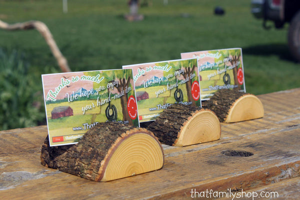 Half-Log Card Holders for Rustic Wedding, Party Place Setting, Reserved Seating Table Number Decor-thatfamilyshop.com