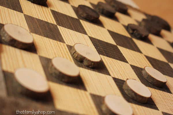 Rustic Checker Playing Pieces-thatfamilyshop.com