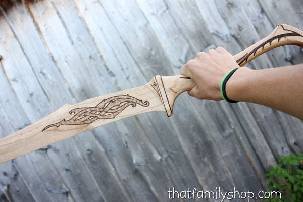 Wooden Elvish Blade Inspired by Mirkwood Infantry Sword