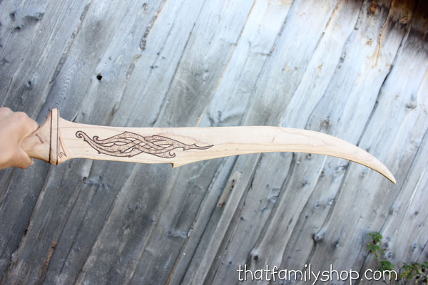 Wooden Elvish Blade Inspired by Mirkwood Infantry Sword