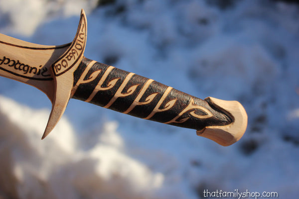 Frodo's Sting Wooden Toy Sword Lord of the Rings Toy Movie Replica Costume Prop-thatfamilyshop.com