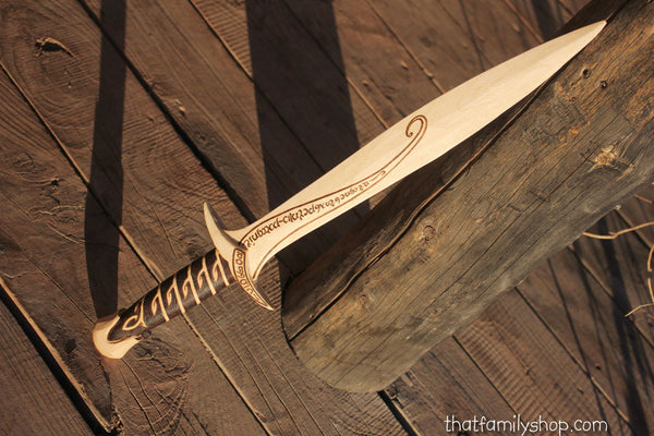 Frodo's Sting Wooden Toy Sword Lord of the Rings Toy Movie Replica Costume Prop-thatfamilyshop.com