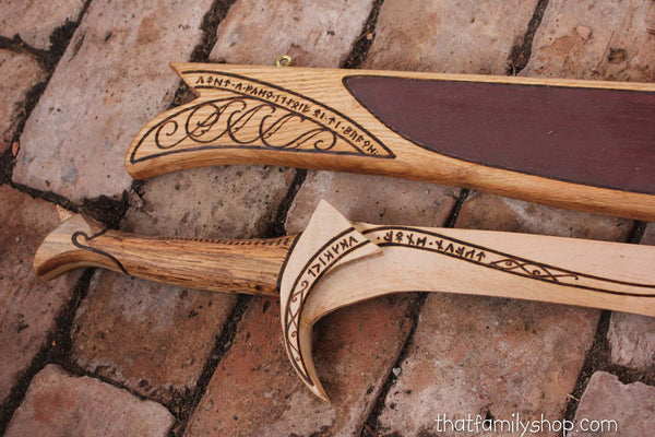 Orcrist Wooden Sword Dwarf Thorin Oakenshield Hobbit Movie Prop Lord of the Rings Fan Gift-thatfamilyshop.com