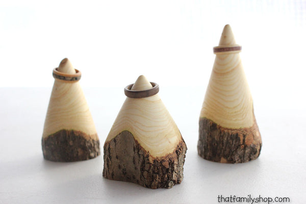 THREE Ring Cone Holders, Turned from Rustic Logs-thatfamilyshop.com