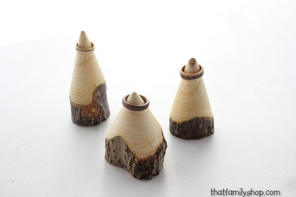THREE Ring Cone Holders, Turned from Rustic Logs-thatfamilyshop.com