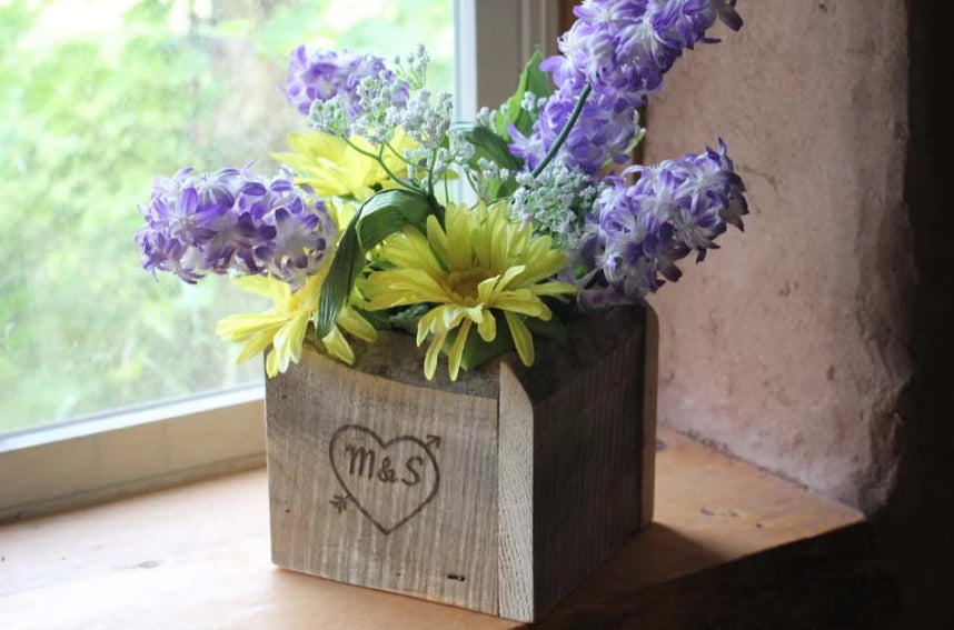 Personalized Rustic Box Table Decor Display Barnwood Woodsy Wedding-thatfamilyshop.com