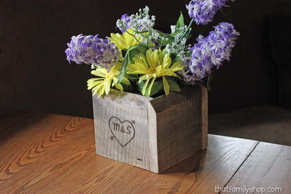 Personalized Rustic Box Table Decor Display Barnwood Woodsy Wedding-thatfamilyshop.com