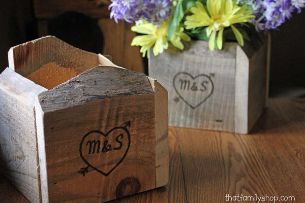 Personalized Rustic Box Table Decor Display Barnwood Woodsy Wedding-thatfamilyshop.com