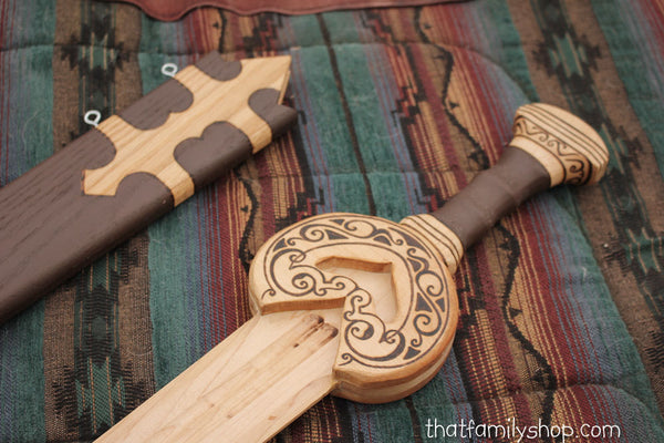 Theoden's Sword from Lord of the Rings Wooden Replica Rohan Weapon Movie/Costume Prop LOTR-thatfamilyshop.com