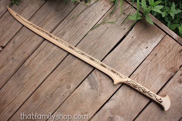 Thranduil's Sword, Wooden Replica of Lord of the Rings LOTR Prop Weapon, Cosplay Sword Costume Accessory-thatfamilyshop.com