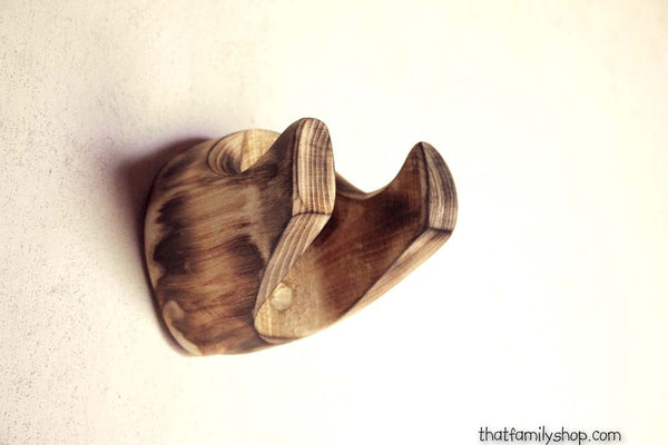 Torched Log Guitar Hanger, Wall-Mounted Rustic Accessory for Musician-thatfamilyshop.com