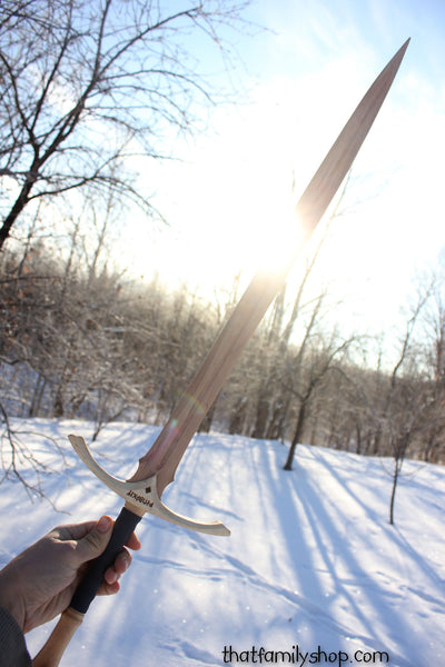 Wooden Sword Inspired by Gandalf's Glamdring Replica LOTR Lord of the Rings Movie Prop