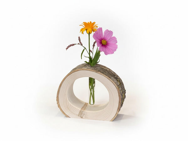 Aspen Log Test Tube Flower Vase