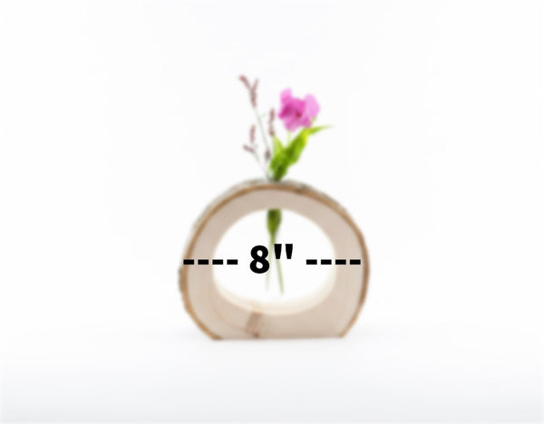 Aspen Log Test Tube Flower Vase