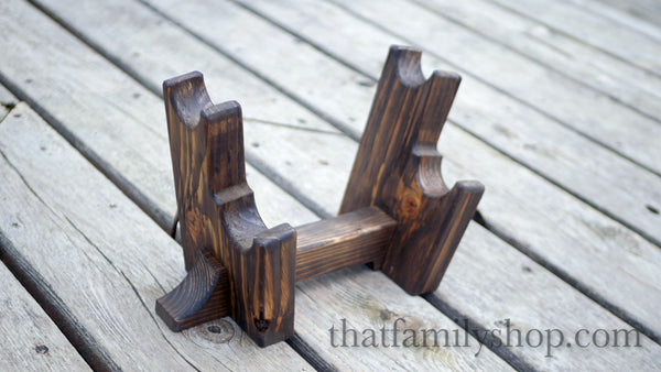 Double Katana Sword Display Stand, Japanese Samurai Katana Rack Holder