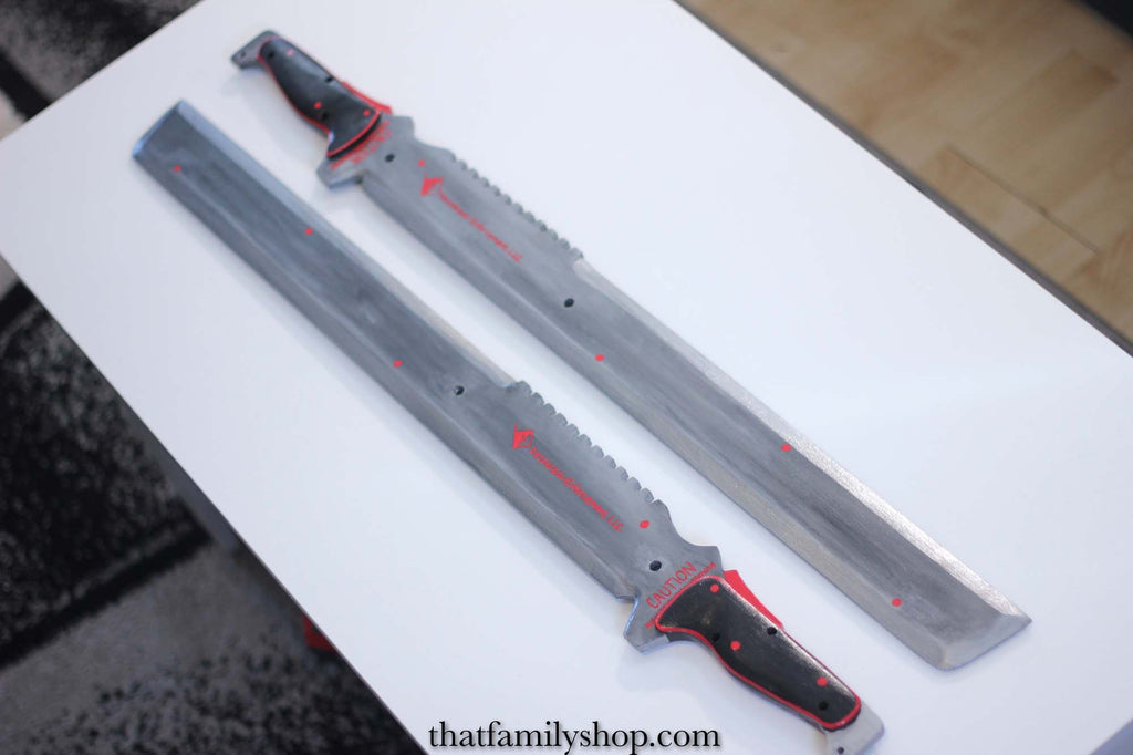 metal gear rising wooden sword Video Game Sword Prop, Replica of Sundowner's Machetes from Metal Gear Rising, Painted Cosplay Fantasy