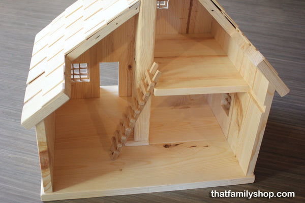 Little House Prairie Dollhouse Playset, Family People, House, Furniture, Accessories, Natural Waldorf-thatfamilyshop.com