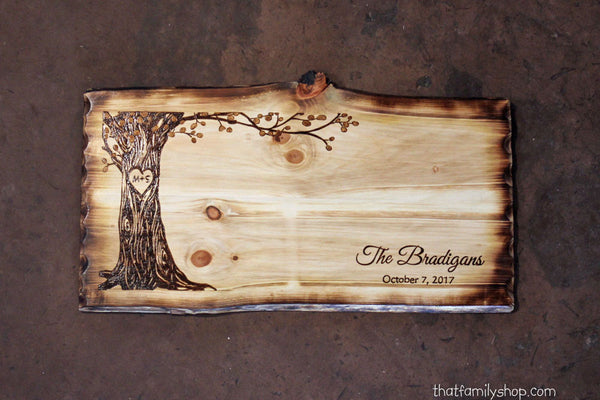 Wedding Guestbook Alternative Rustic Sign Display with Personalized Names Date-thatfamilyshop.com