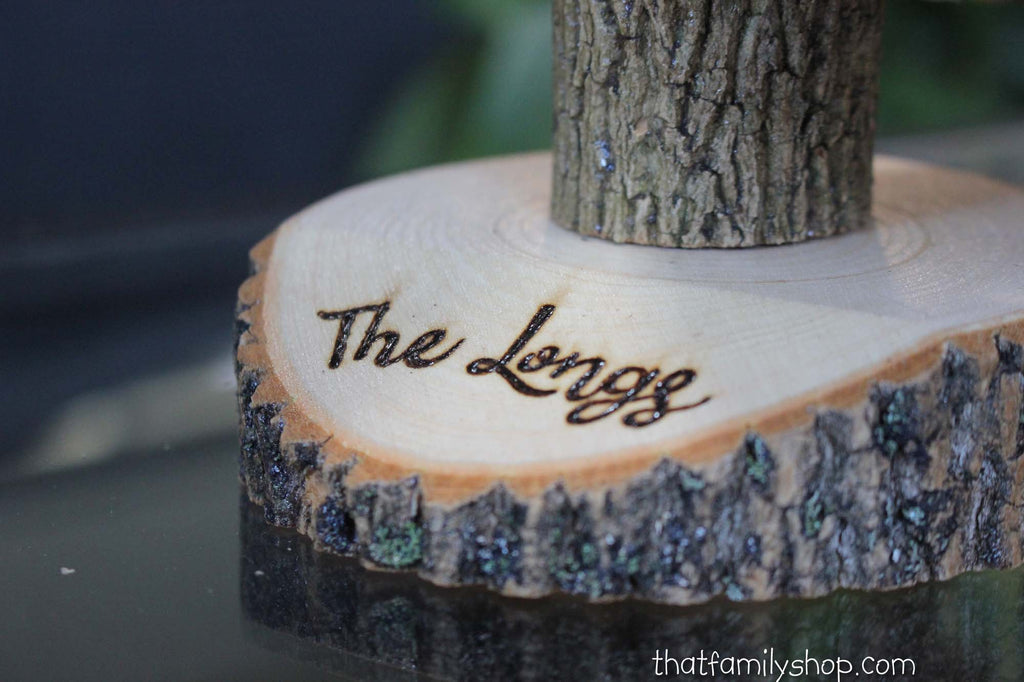 Personalized Natural Wood Table Piece, Wedding