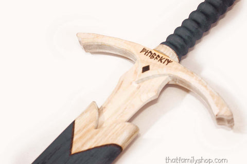 Gandalf's Glamdring Sword Wood Replica LOTR Lord of the Rings Movie Prop-thatfamilyshop.com