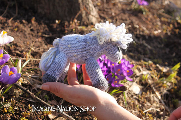 Sprinkle: Mini Pony, Filly, Plush Horse, Natural Waldorf Toy-thatfamilyshop.com