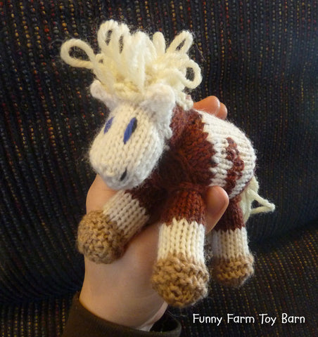 Mini Rain: Pony Knitted Horse Colt Natural Waldorf Toy-thatfamilyshop.com