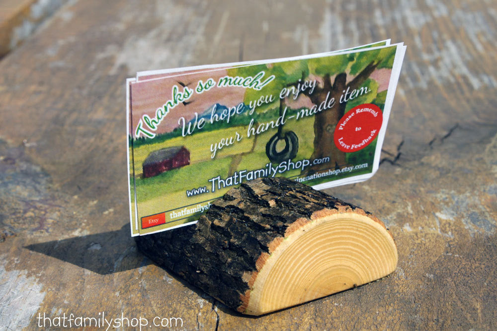 Half-Log Card Holders for Rustic Wedding, Party Place Setting, Reserved Seating Table Number Decor-thatfamilyshop.com