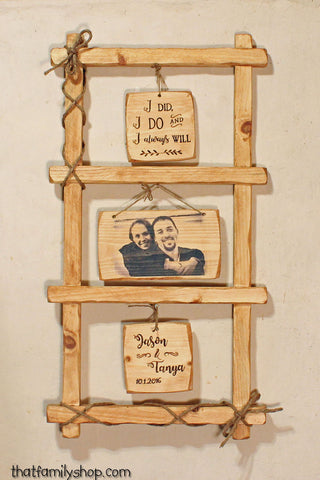 Wedding Couple Portrait Rustic Wall-Hanging Custom Art Decor Gift-thatfamilyshop.com